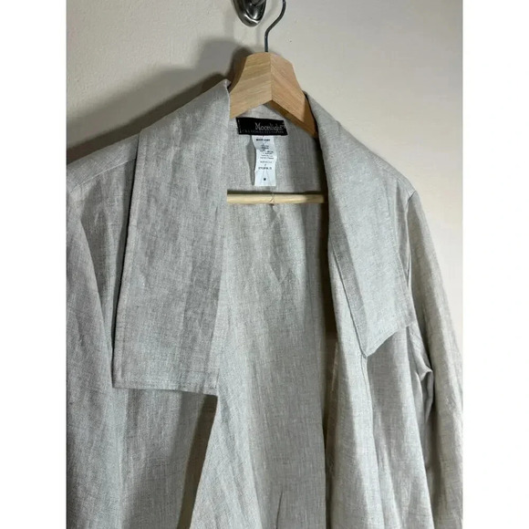 Moonlight Y & S Open front 100% Linen Cream Blazer Lagenlook made in USA Medium - Picture 3 of 11